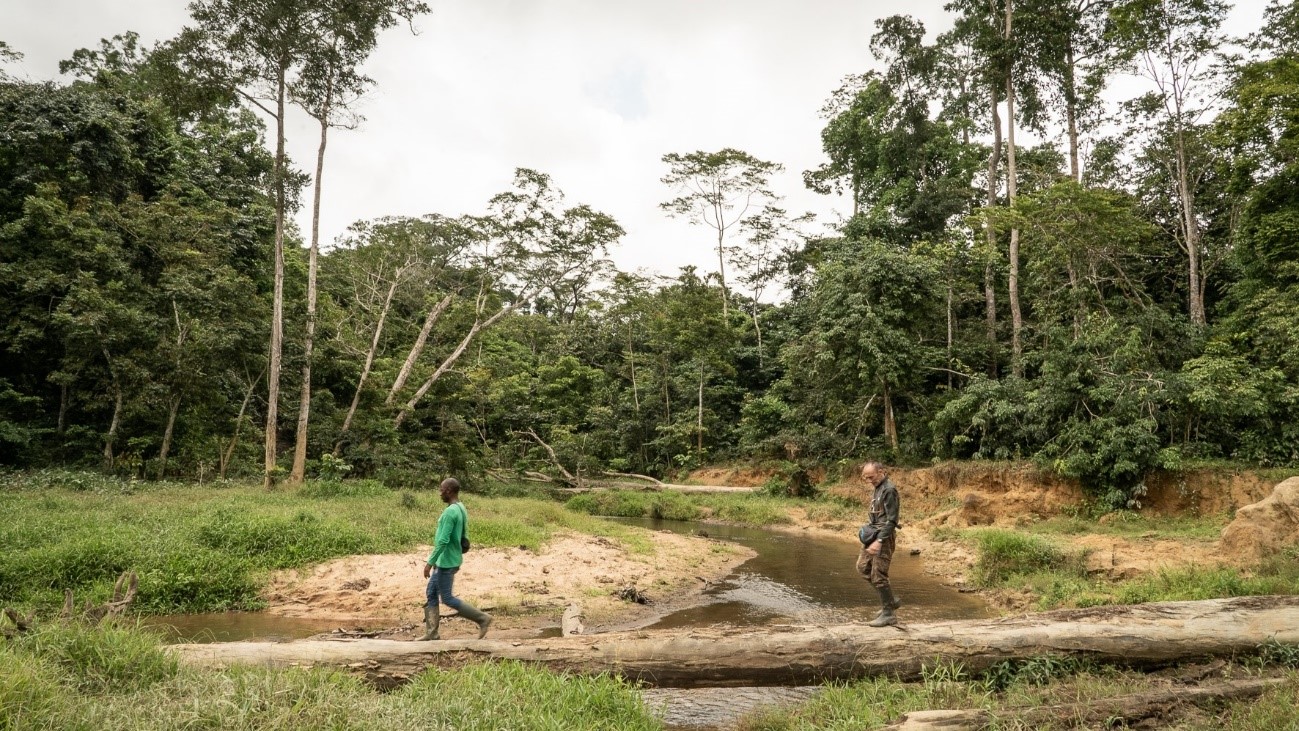 Max and Toussaint, CEB worker in the forest ©carolinethirion