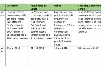 Point sur les NFSS dans les pays du bassin du Congo Février 2018